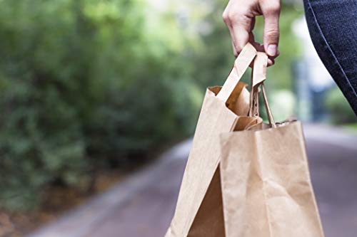Reli. Paper Grocery Bags w/Handles (100 Pcs, Bulk)(12"x7"x14") Large Paper Grocery Bags, Shopping Bags w/Handles - Heavy Duty 57 Lbs Basis - Takeout/To Go Bags, Retail Bags, Brown Kraft Paper Bags - Image 4