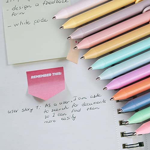 WY WENYUAN 12-Pcs Ballpoint Pens, Comfortable Writing Pens, Pastel Retractable Pretty Journaling Pens, Black Ink Medium Point 1.0 mm Gift Pens, Cute Pens Office Supplies for Women - Image 5