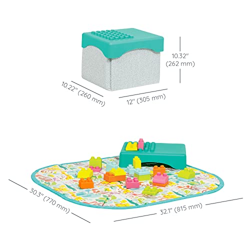Infantino Super Soft 1st Building Blocks Activity Station, Easy-to-Hold for Babies & Toddlers, BPA-Free, Multi-Colored, 22-Piece Set with Storage Box and Mat - Image 2