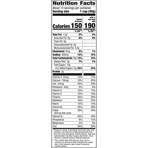 Golden Grahams Breakfast Cereal, Graham Cracker Taste, Whole Grain, Family Size, 18.9 oz - Image 3