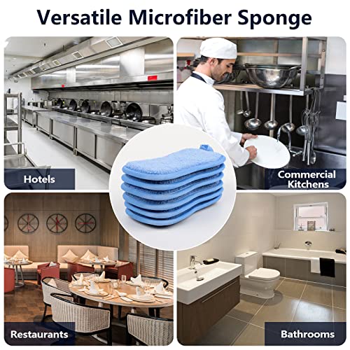 12 Pack Multi-Purpose Scrub Sponges Kitchen, Dish Sponge,Non-Scratch Microfiber Sponge for Efficiently Cleaning Dishes, Pots and Pans and More (Blue) - Image 3