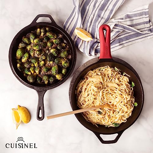 Cast Iron Skillet + Lid - 2-In-1 Multi Cooker - Deep Pot + Frying Pan - 3-Qt Dutch Oven - Pre-Seasoned Oven Safe Cookware - Indoor/Outdoor - Grill, Stovetop, Induction Safe - Great for Bread - Image 3