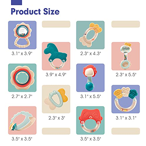 Baby Toys 3-6 Months - Baby Teething Toys for Babies 0-6 Months - Infant Toys Baby Toys 6 to 12 Months - Baby Rattles 0-6 Months Old Baby Toys 0-3 6-12 Months - Newborn Toys Baby Boy Girl Gifts Set - Image 2