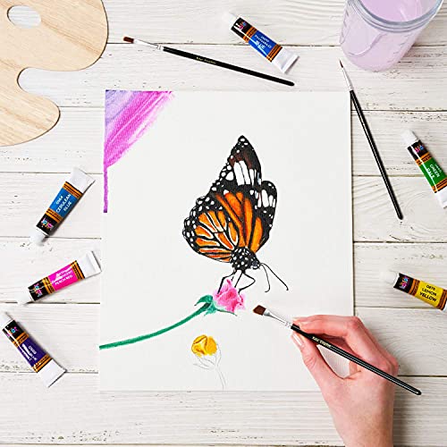 Acrylic Paint Set 24 Colors (0.41 oz, 12 ml) Paint Kit For Artists & Beginners Craft Paints for Paper,Canvas,Rock Painting,Wood,Ceramic & Fabric Vibrant -Non-Toxic including 3 paint brushes - Image 2