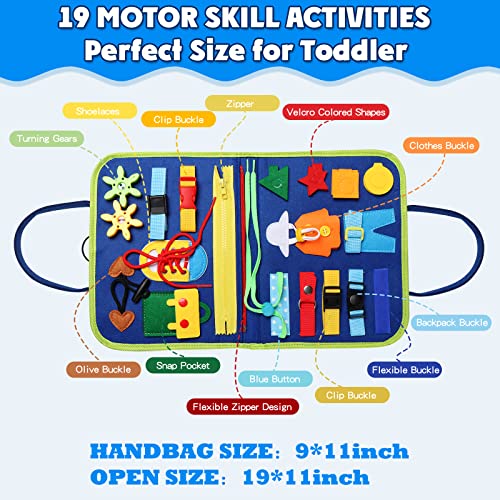 Guolely Busy Board Montessori Toy for 1 2 3 4 Year Old Toddlers - Educational Activity Developing Sensory Board for Fine Basic Dress Motor Skills - Travel Toys for Plane Car, Gift for Boys Girls - Image 9